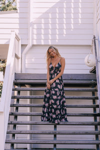 Floral Maxi with pockets and adjustable straps