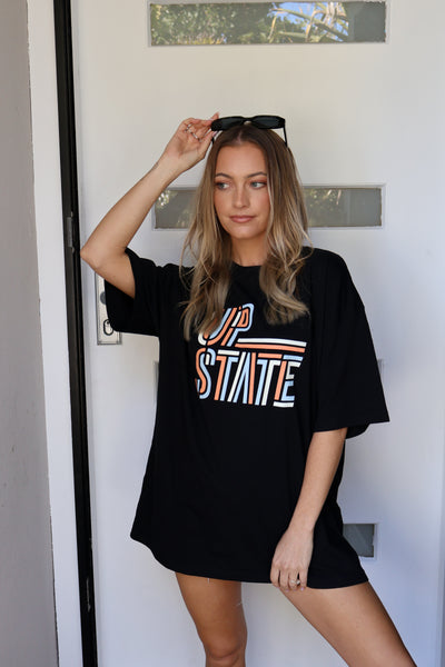 Up State Oversized Tee - Black