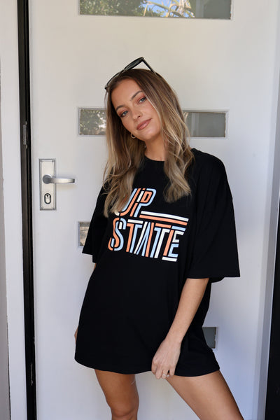Up State Oversized Tee - Black