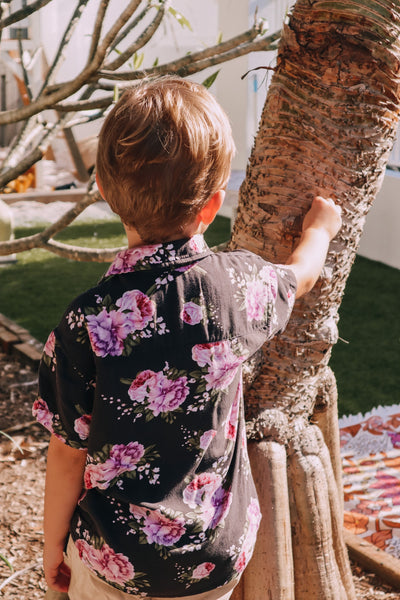 Kid's Button Up Shirt - Exclusive Washed Out Print