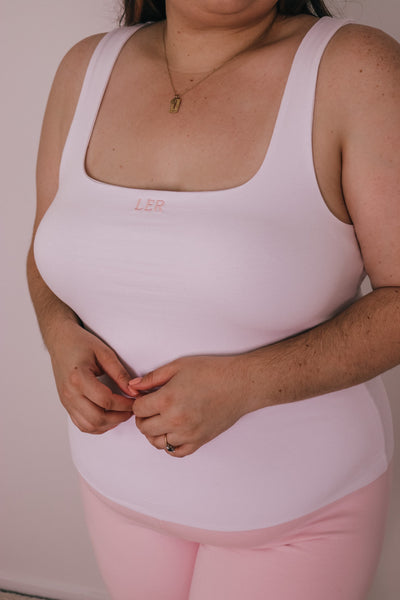 Women's LER Singlet - White & Pink
