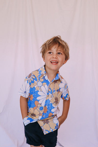 Kid's Button Up Shirt - Flower Power